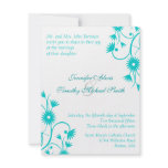 Elegant Robin's Egg Blue floral wedding invitation