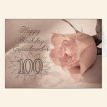 Elegant rose 100th birthday card for Grandmother cards