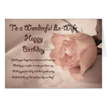 Elegant rose birthday card for ex-wife