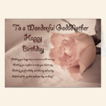 Elegant rose birthday card for Godmother cards