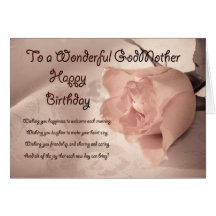 Elegant rose birthday card for Godmother