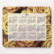 Elegant Roses Floral 2013 Calender Mousepad