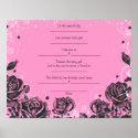 Elegant Roses Jewish Baby Naming Birth Certificate posters