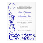 Elegant Royal Blue and White Swirls Invitation