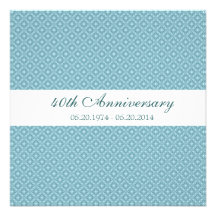 Elegant royal blue wedding anniversary invitations