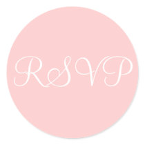 Elegant RSVP Wedding Invitation Seal Pink White