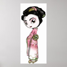 Elegant Sakura Geisha Print