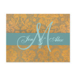 Elegant Save the Date Cards Monogram Damask Gold postcards