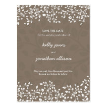 Elegant Save the Date Wedding Invitation Postcard