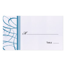 Elegant Script Table Seating/Place Card - Blue Business Cards