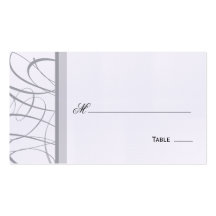 Elegant Script Table Seating/Place Card - Gray Business Card Template