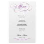 Elegant Script  Wedding Menu - Purple