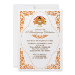 Elegant Scroll Turkey Thanksgiving Invitations