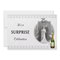 Elegant Silver 25th Anniversary Party invitations