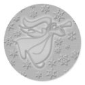 Elegant silver Christmas angel greetings wishes stickers