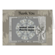 Elegant Silver Wedding Photo Thank You Card #2