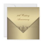 Elegant Simple Pure Gold 50th Wedding Anniversary Personalized Invitations