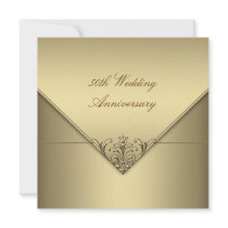 Elegant Simple Pure Gold 50th Wedding Anniversary Personalized Invitations
