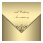 Elegant Simple Pure Gold 50th Wedding Anniversary Personalized Invitations