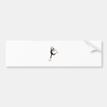Elegant Skater with Santa Hat Bumper Stickers