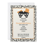 Elegant skulls Halloween wedding bridal shower invitations