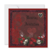 Elegant Skulls, Roses & Hearts Linen Wedding