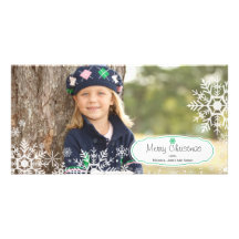 Elegant Snowflake Christmas Photo Card