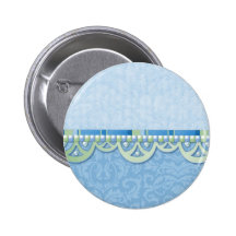 Elegant Soft Blue Damask Bottom Border Pin