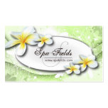 Elegant Spa Business Card Green White Plumeria