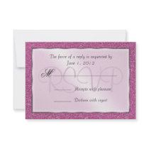 Elegant Sparkling Pink Sweet 16 Glitter RSVP Invitations