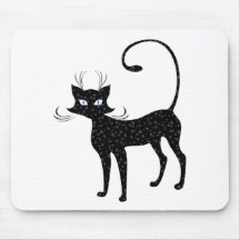 Elegant Spotted Black Cat Mouse Mat