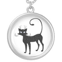 Elegant Spotted Black Cat Jewelry