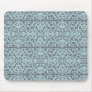 Elegant Steel Blue Damask Mousepad