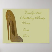 Elegant Stiletto Customisable Party Poster