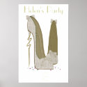 Elegant Stiletto Shoe Art Party Poster