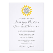 Elegant Sunflower Wedding Custom Invite