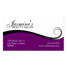 Elegant Swirls Salon Purple Business Cards