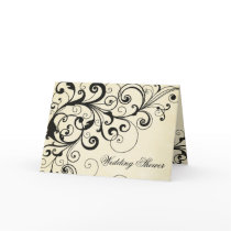 Elegant swirls wedding bridal shower invitation greeting cards