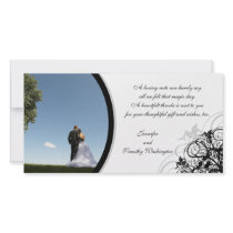 Elegant swirls wedding thank you photocard photo card template