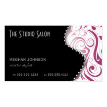 Elegant Swirly Appointment Business Card Fuchsia