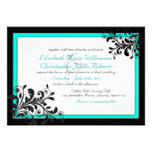 Elegant Turquoise Wedding Invitation