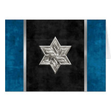 Elegant Velvet Look Silver Star of David Card