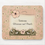 Elegant Victorian Blossoms & Pearls Mousepad