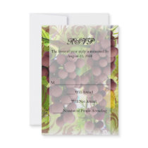 Elegant Vineyard Purple Grapes Wedding Small RSVP