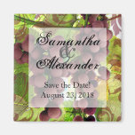 Elegant Vineyard Purple/Green Grapes Wedding Fridge Magnet