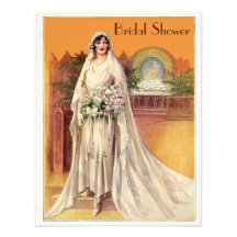 Elegant Vintage 1930s Bride Bridal Shower Custom Invites