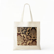 Elegant vintage Chocolate Damask Tote Bag