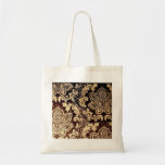 Elegant vintage Chocolate Damask Tote Bag
