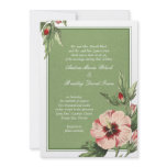 Elegant Vintage Hibiscus Floral Wedding Invitation