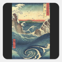 ELegant Vintage Japanese Ocean Tide Square Sticker